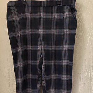 Af studio Women's Pants Size XL green white stripe 34" waist 25" inseam